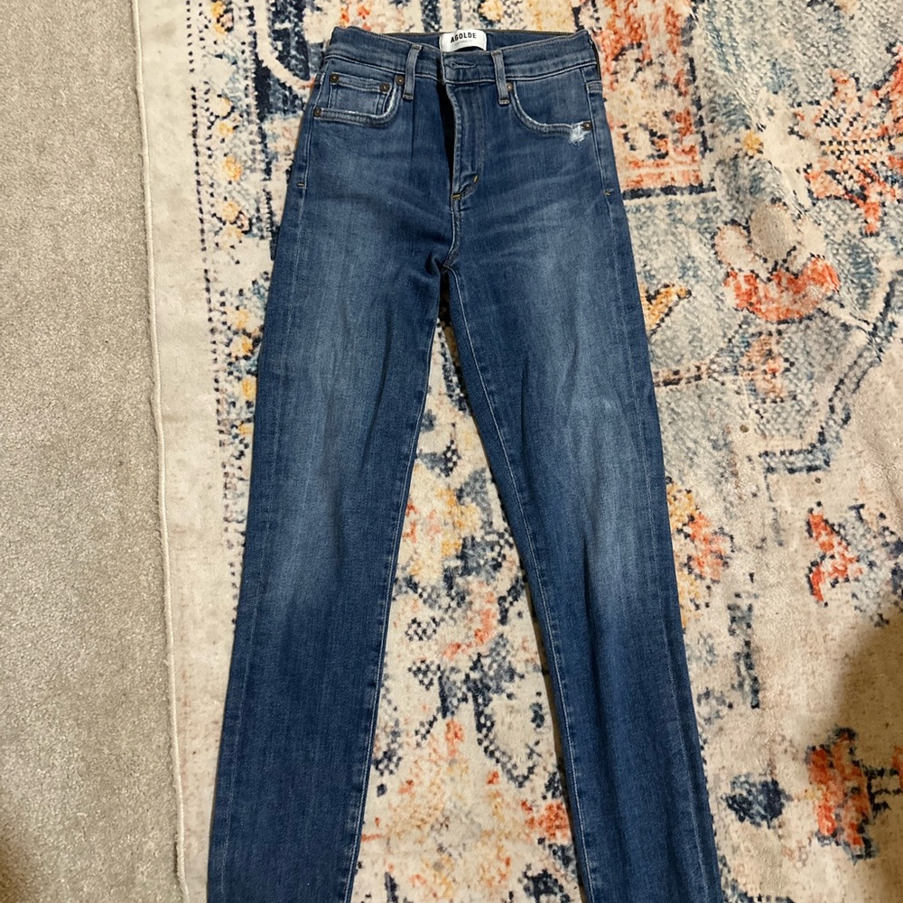 Agolde Dark Blue Straight Leg Jeans